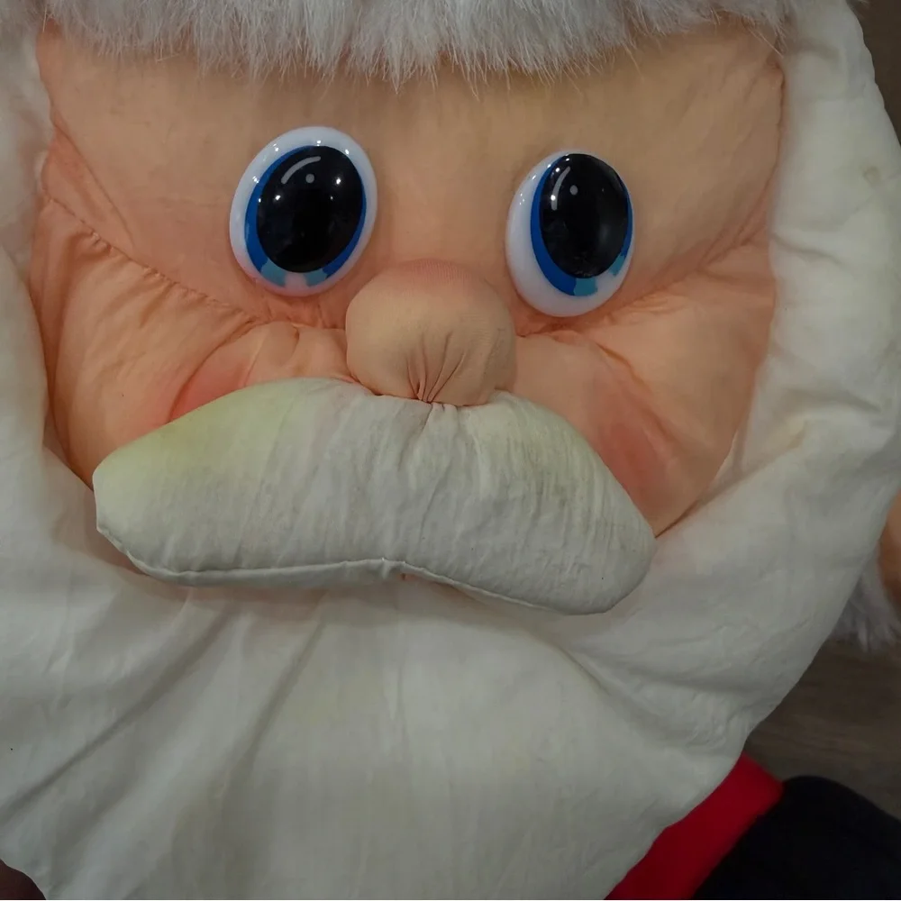 Vintage DanDee Santa Claus Puffalump Style Nylon Plush Stuffed Christmas 15”‎